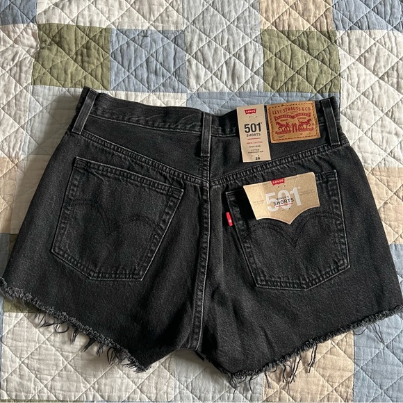 Levi's Pants - Levi's 501 Black Denim Jean Shorts